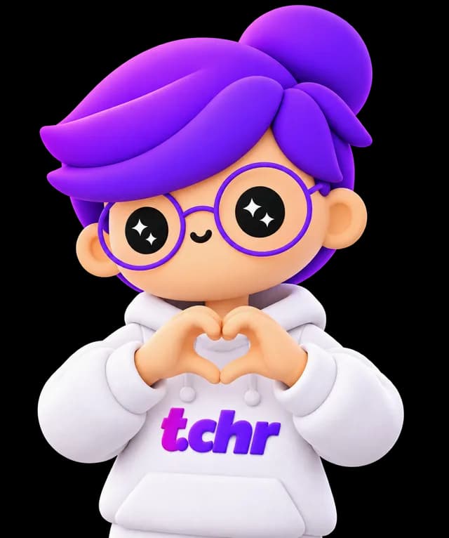 Mascote do Tchr abraçando um coração